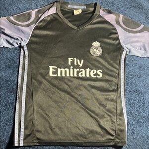 adidas Kids Black and Gray Soccer Jersey